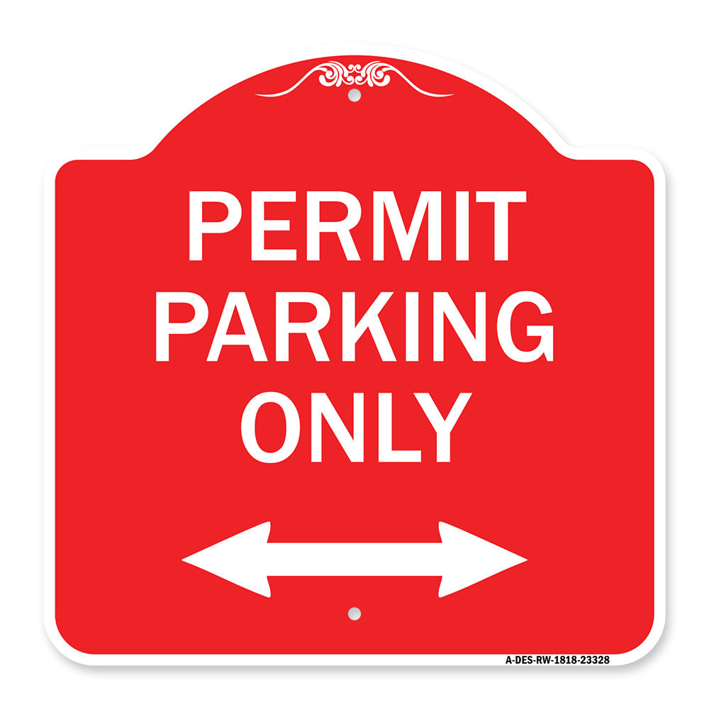 Permit Parking Only (Bidirectional Arrow)