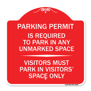 Parking Permit Is Required to Park in ANY Unmarked Space - Visitors Must Park in Visitors' Space Only