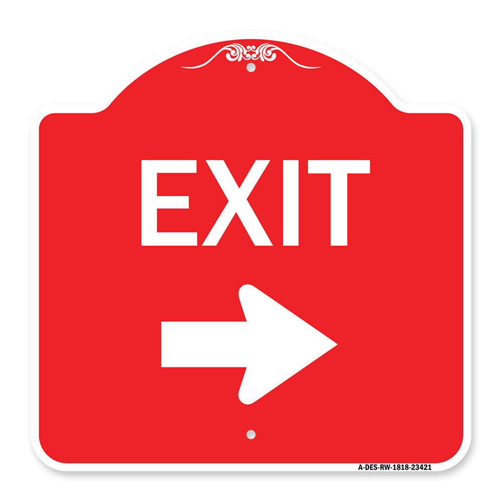 Parking Lot Sign Exit Sign (Right Arrow)