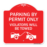 Parking by Permit Only Violators Will Be Towed (Towing Symbol)