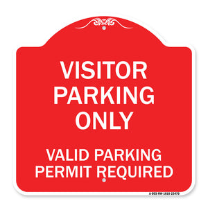 Parking Area Sign Visitors Parking Only - Valid Parking Permit Required