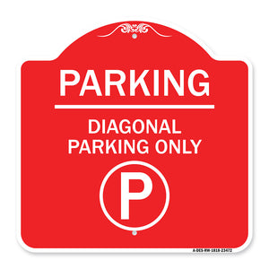 Parking - Diagonal Parking Only (With Parking Symbol)