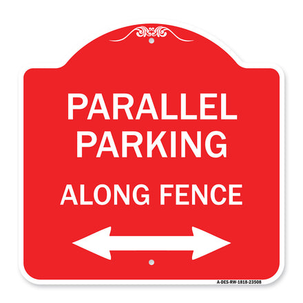 Parallel Parking - Along Fence (With Bidirectional Arrow)