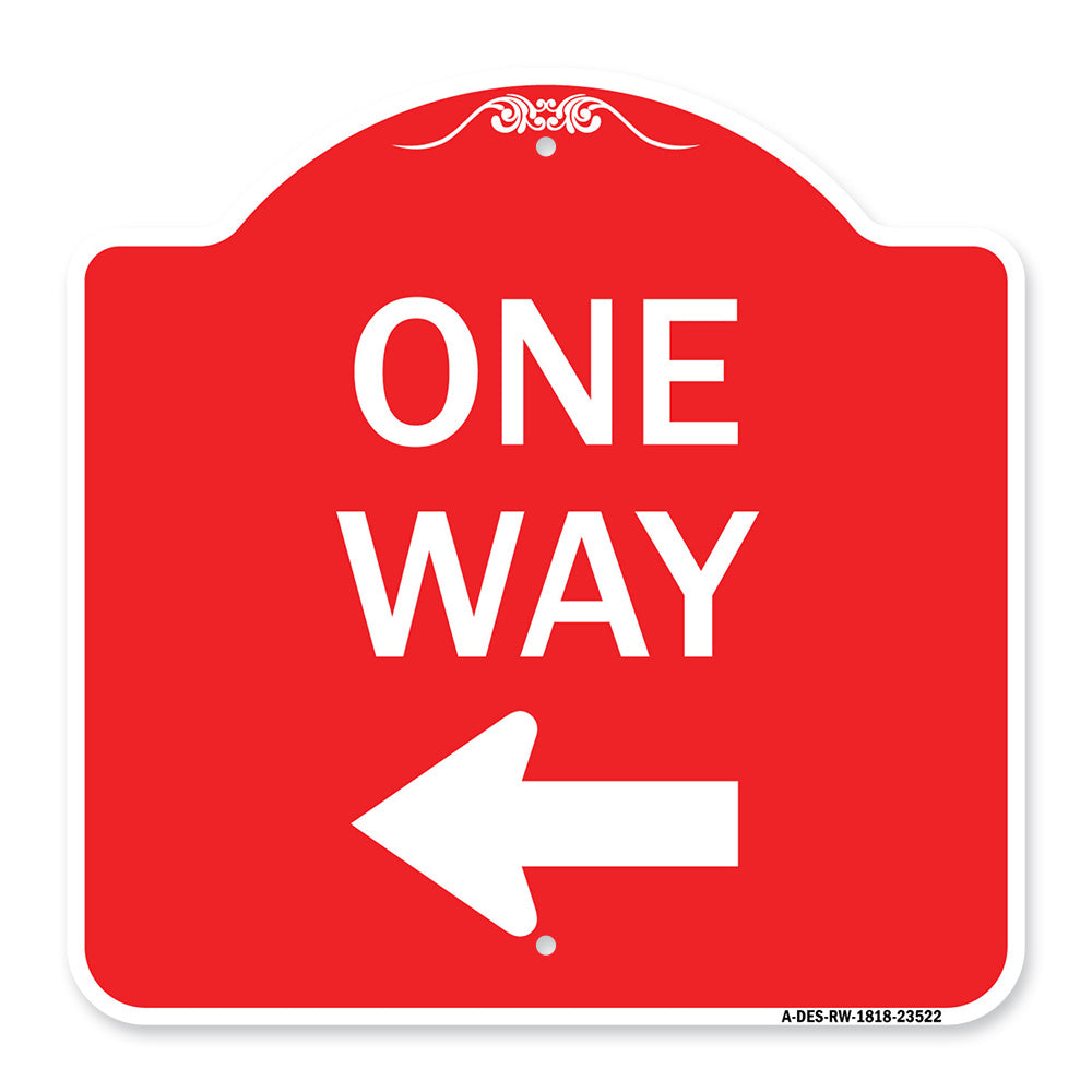 One Way Sign (Left Arrow)