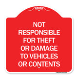 Not Responsible for Theft or Damage to Vehicles or Contents