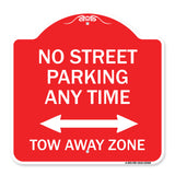 No Street Parking Anytime Tow Away Zone (With Bidirectional Arrow)