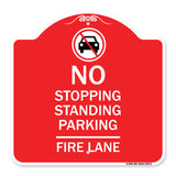 No Stopping Standing Fire Lane with Graphic