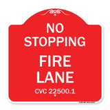 No Stopping Fire Lane - Refer to CVC 22500.1