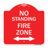 No Standing Fire Zone with Bidirectional Arrow