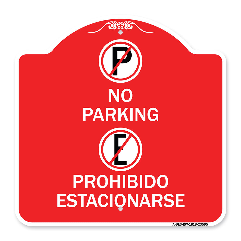 No Parking Prohibido Estacionarse (With Symbol)