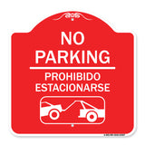 No Parking Prohibido Estacionarse (With Car Tow Graphic)