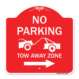 No Parking Tow-Away Zone with Right Arrow