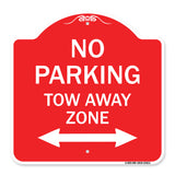 No Parking Tow Away Zone with Bidirectional Arrow