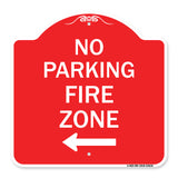 No Parking Fire Zone with Left Arrow