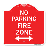 No Parking Fire Zone with Bidirectional Arrow