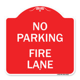 No Parking Fire Lane with Striped Border