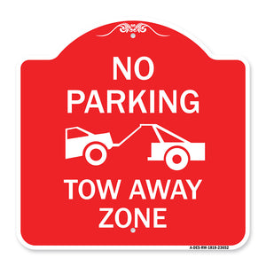 No Parking Tow Away Zone (Tow Truck Symbol)