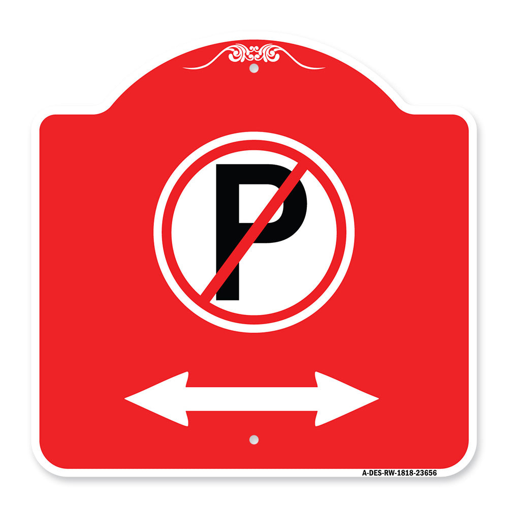 No Parking Symbol with Bidirectional Arrow