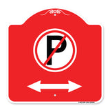 No Parking Symbol with Bidirectional Arrow