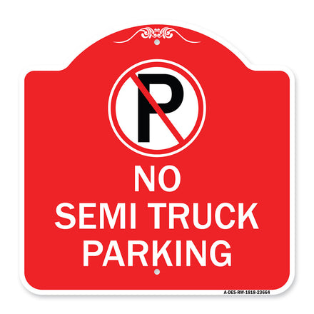 No Parking Sign No Semi Truck Parking with Symbol