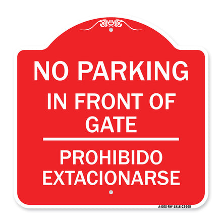 No Parking Sign No Parking in Front of Gate Prohibido Estacionarse