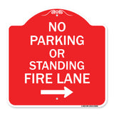 No Parking or Standing Fire Lane (With Right Arrow)