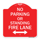 No Parking or Standing Fire Lane (With Bidirectional Arrow)