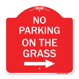 No Parking on the Grass with Right Arrow