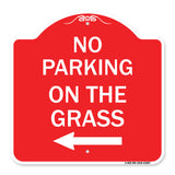 No Parking on the Grass with Left Arrow