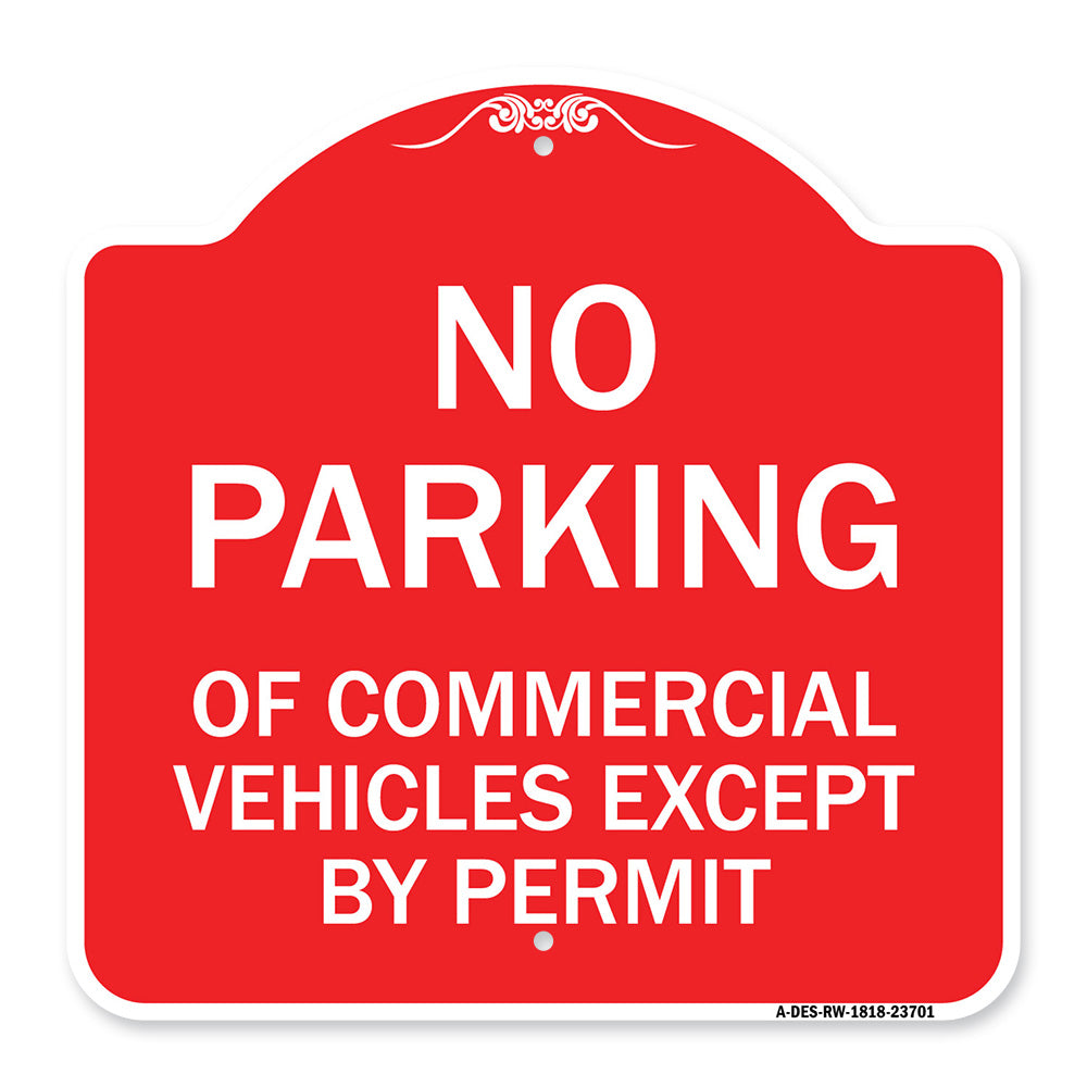 No Parking of Commercial Vehicles Except by Permit