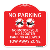 No Parking No Motorcycle No Scooter Parking Allowed Tow Away Zone (With Graphic)