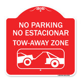 No Parking No Estacionar Tow Away Zone (With Graphic) Directional Arrow) Tacionamiento Zona De Cargamento