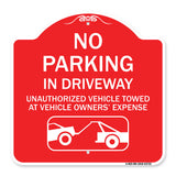 No Parking in Driveway Unauthorized Vehicles Towed