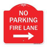 No Parking Fire Lane (With Right Arrow)