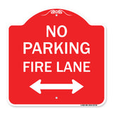 No Parking Fire Lane (With Bidirectional Arrow)