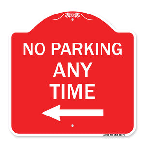 No Parking Anytime with Left Arrow