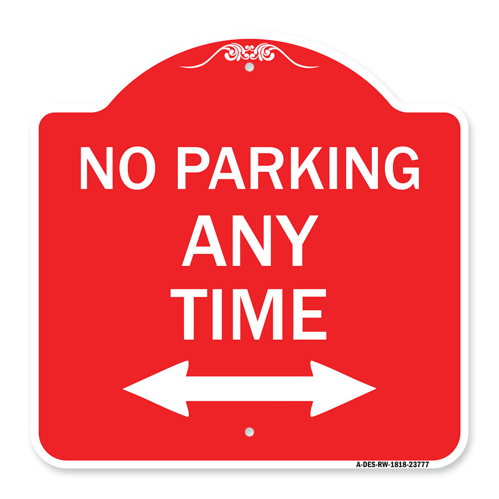 No Parking Anytime with Bidirectional Arrow