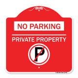 No Parking - Private Property (With No Parking Symbol)