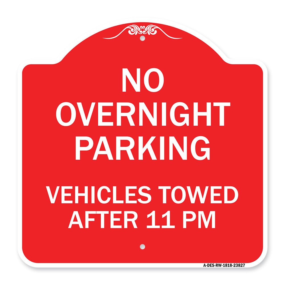 No Overnight Parking Vehicles Towed After 11 Pm