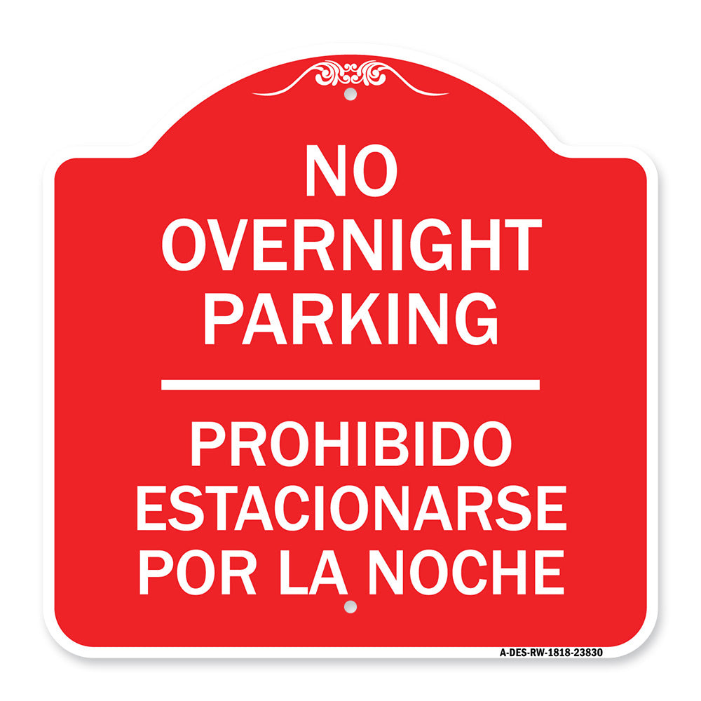 No Overnight Parking - Prohibido Estacionarse Por La Noche