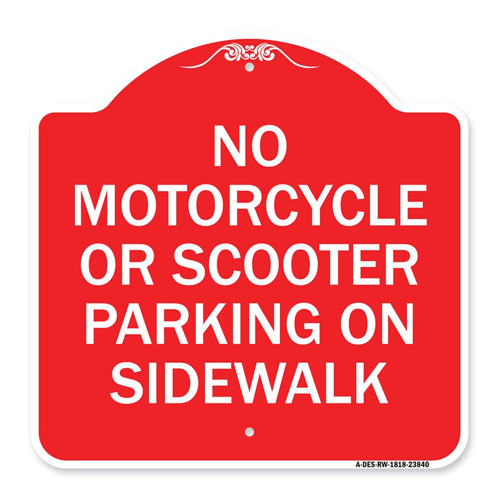 No Motorcycle or Scooter Parking on Sidewalk
