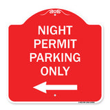 Night Permit Parking Only (With Left Arrow)
