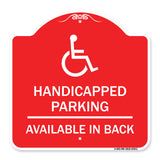 Handicapped Parking Available in Back with Graphic
