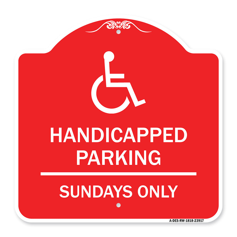 Handicapped Parking - Sundays Only (With Graphic)