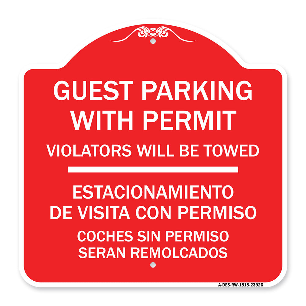 Guest Parking with Permit Violators Will Be Towed - Estacionamento De Visita Con Permiso Coches Sin Permiso Seran Remolcados