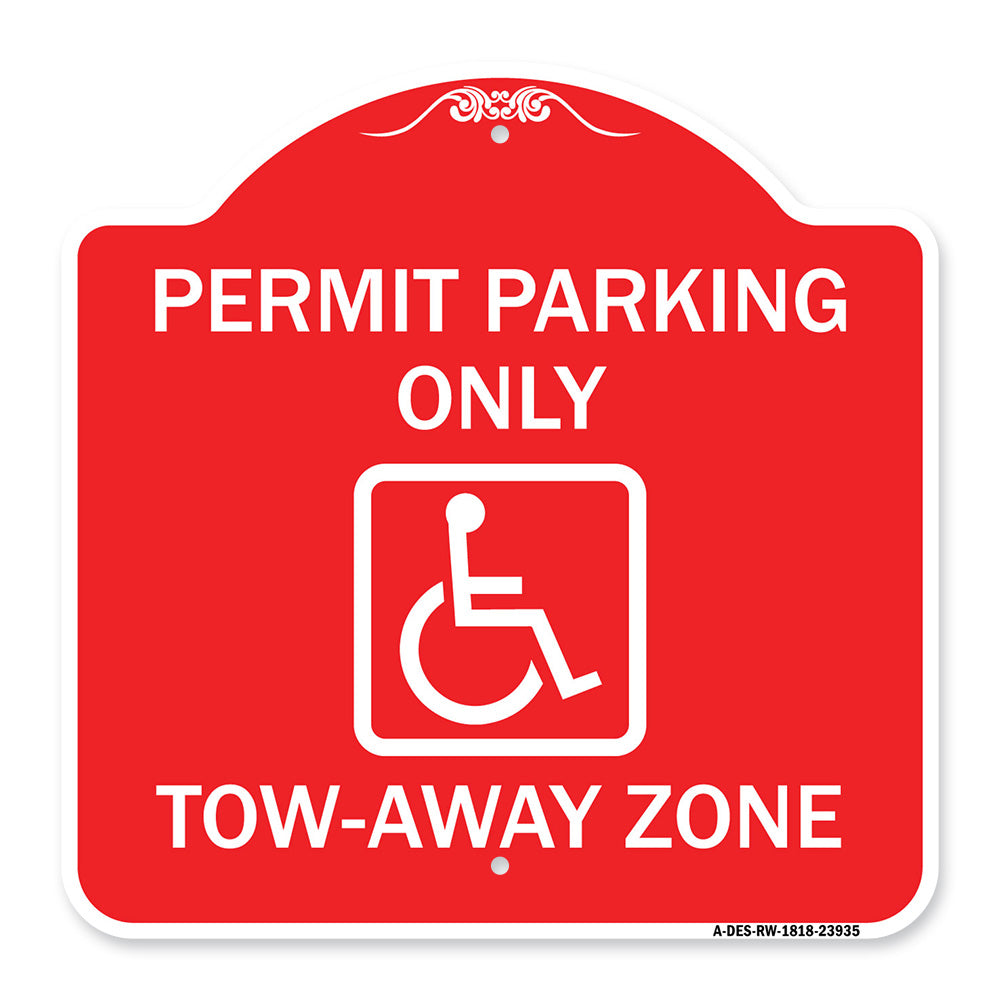 Georgia ADA Handicapped Parking Sign Accessible Permit Parking Only Tow-Away Zone with Symbol