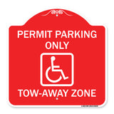 Georgia ADA Handicapped Parking Sign Accessible Permit Parking Only Tow-Away Zone with Symbol