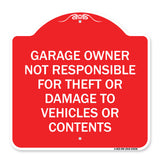 Garage Owner Not Responsible for Theft or Damage to Vehicles or Contents