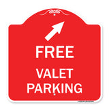 Free Valet Parking with Upper Right Arrow
