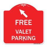 Free Valet Parking with Upper Left Arrow